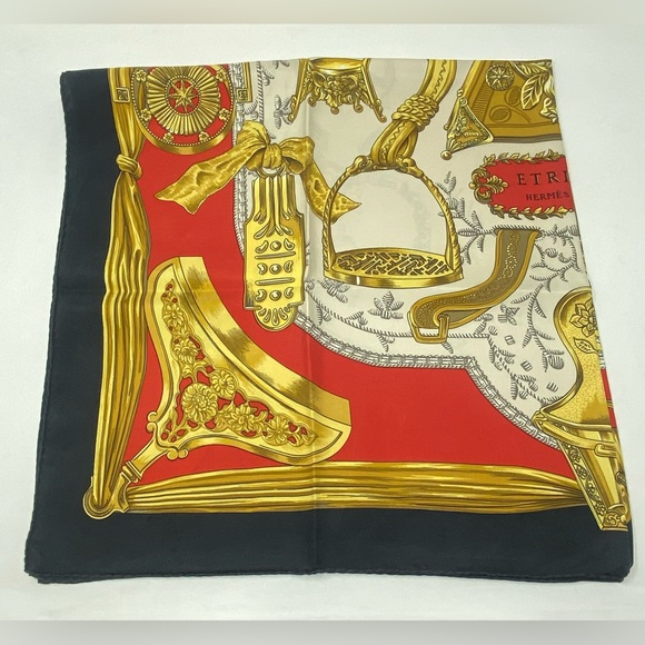 Hermes Vintage Silk Scarf Etriers Carre 90 By F.de La Perriere - Picture 8 of 16